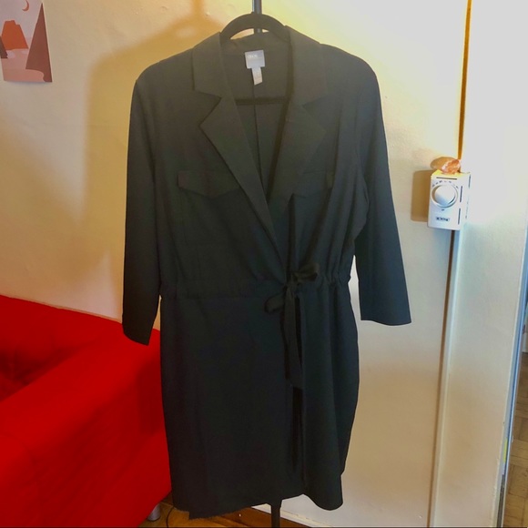 ASOS Dresses & Skirts - ASOS collared wrap dress (black)